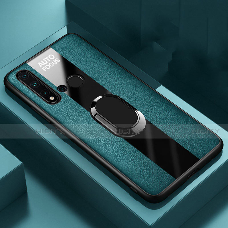 Custodia Silicone Morbida In Pelle Cover con Magnetico Anello Supporto T01 per Huawei P20 Lite (2019)