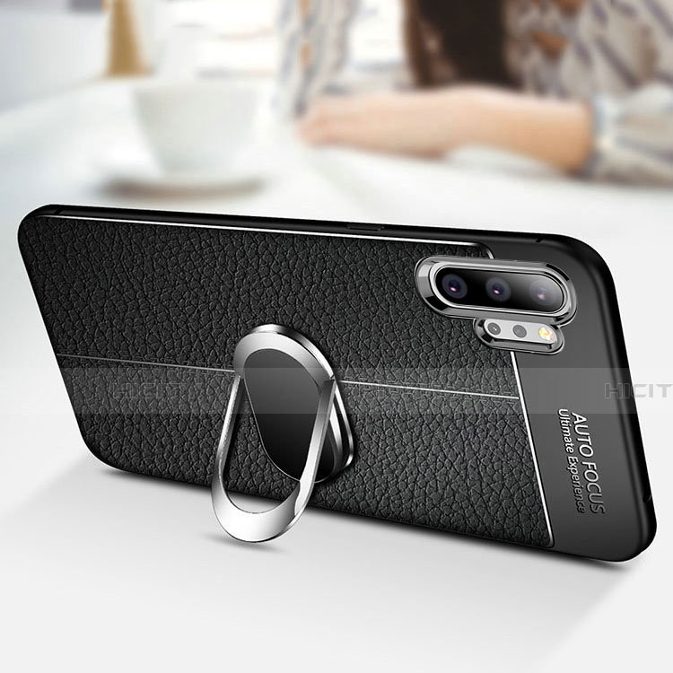 Custodia Silicone Morbida In Pelle Cover con Magnetico Anello Supporto T01 per Samsung Galaxy Note 10 Plus 5G