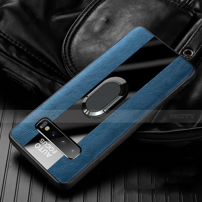 Custodia Silicone Morbida In Pelle Cover con Magnetico Anello Supporto T01 per Samsung Galaxy S10 5G