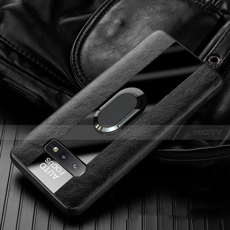 Custodia Silicone Morbida In Pelle Cover con Magnetico Anello Supporto T01 per Samsung Galaxy S10e