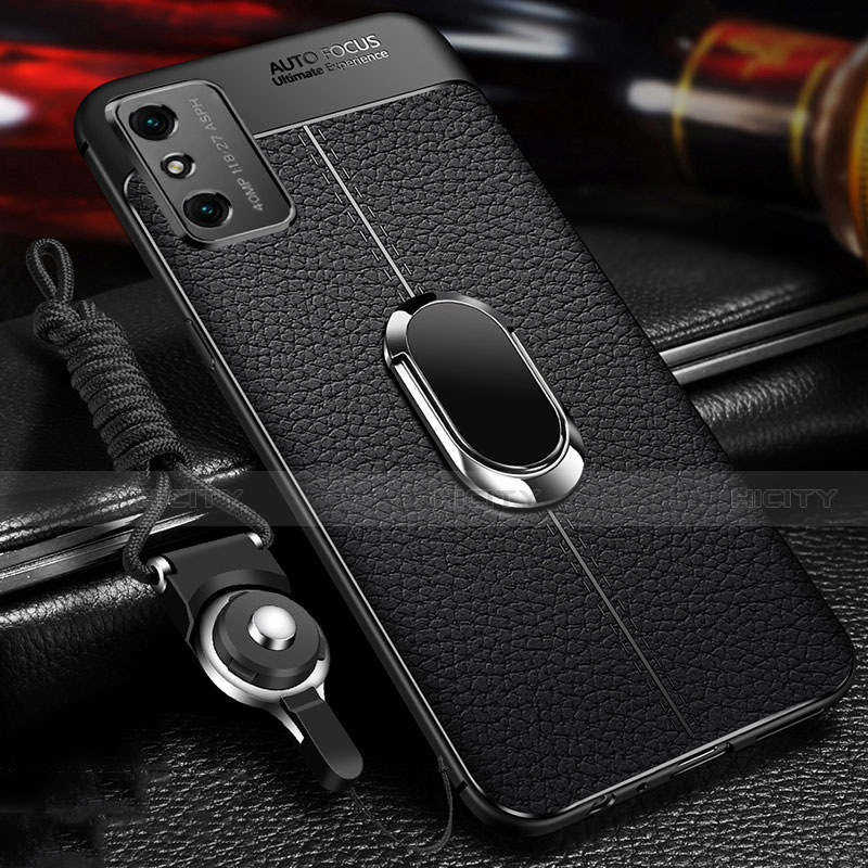 Custodia Silicone Morbida In Pelle Cover con Magnetico Anello Supporto T02 per Huawei Honor X10 Max 5G