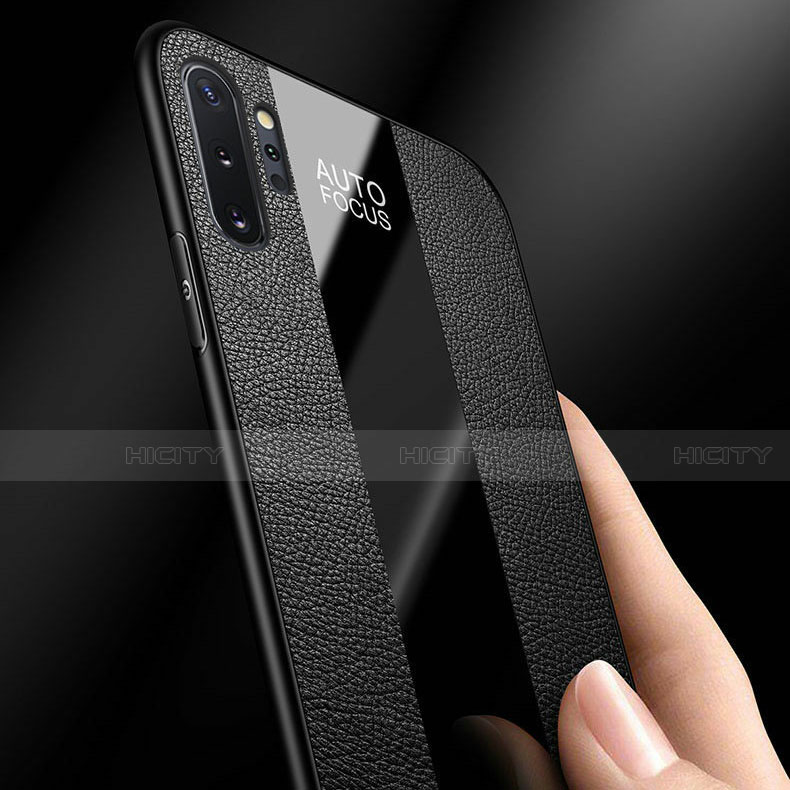Custodia Silicone Morbida In Pelle Cover con Magnetico Anello Supporto T02 per Samsung Galaxy Note 10 Plus