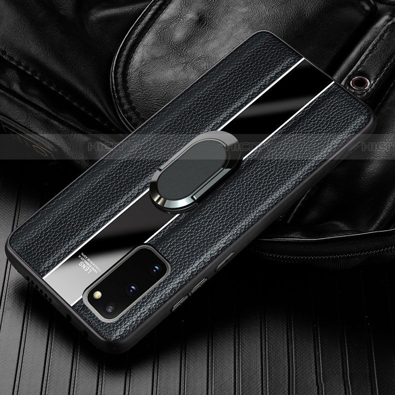 Custodia Silicone Morbida In Pelle Cover con Magnetico Anello Supporto T02 per Samsung Galaxy S20 5G