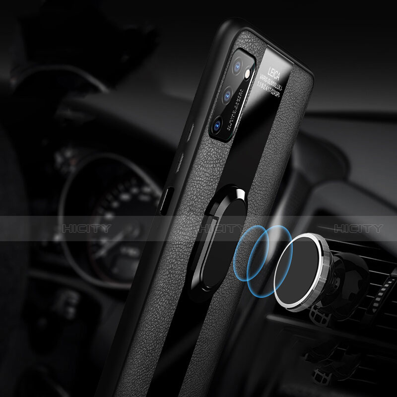 Custodia Silicone Morbida In Pelle Cover con Magnetico Anello Supporto T03 per Huawei Honor V30 5G