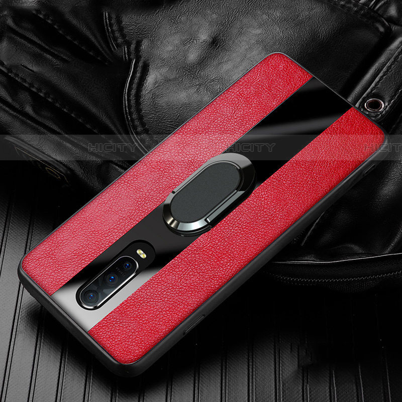 Custodia Silicone Morbida In Pelle Cover con Magnetico Anello Supporto T03 per Oppo RX17 Pro