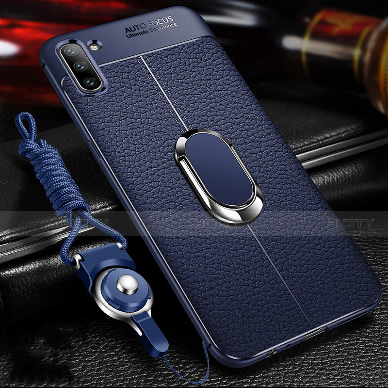 Custodia Silicone Morbida In Pelle Cover con Magnetico Anello Supporto T03 per Samsung Galaxy Note 10 5G