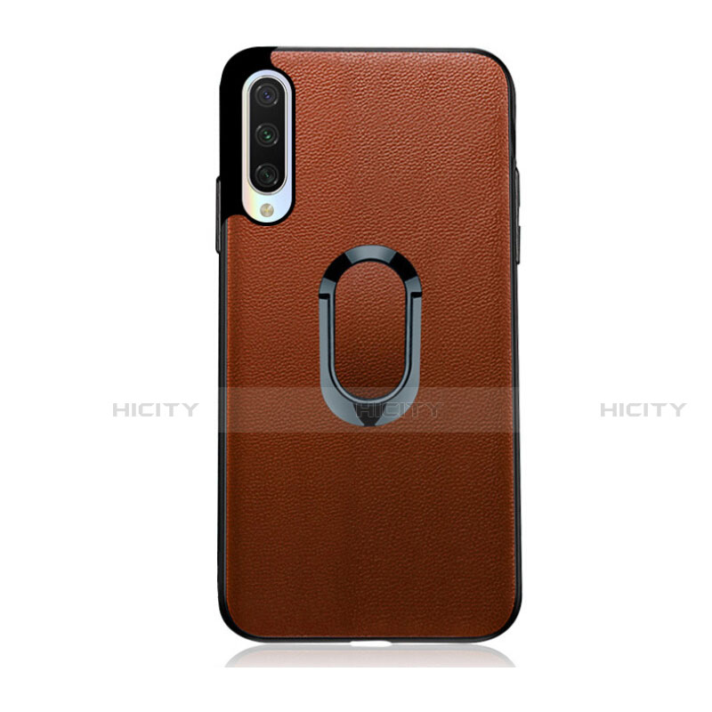 Custodia Silicone Morbida In Pelle Cover con Magnetico Anello Supporto T03 per Xiaomi Mi A3