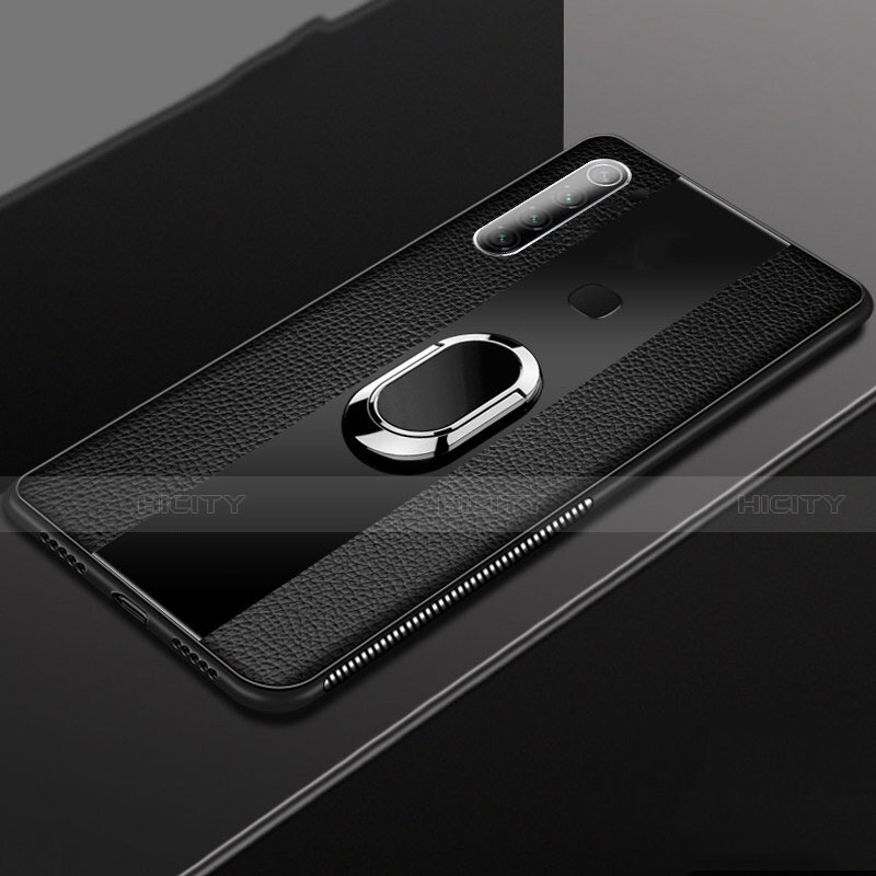 Custodia Silicone Morbida In Pelle Cover con Magnetico Anello Supporto T03 per Xiaomi Redmi Note 8