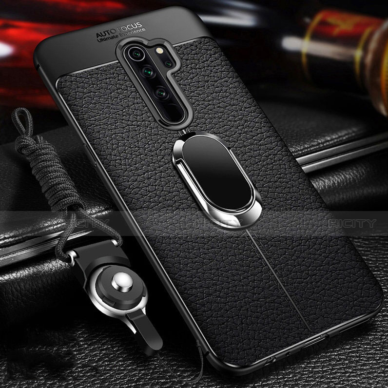 Custodia Silicone Morbida In Pelle Cover con Magnetico Anello Supporto T03 per Xiaomi Redmi Note 8 Pro