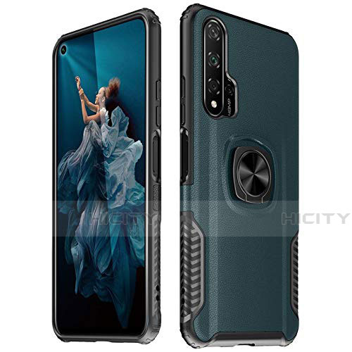 Custodia Silicone Morbida In Pelle Cover con Magnetico Anello Supporto T04 per Huawei Honor 20 Pro