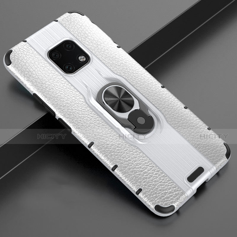 Custodia Silicone Morbida In Pelle Cover con Magnetico Anello Supporto T04 per Huawei Mate 20 Pro