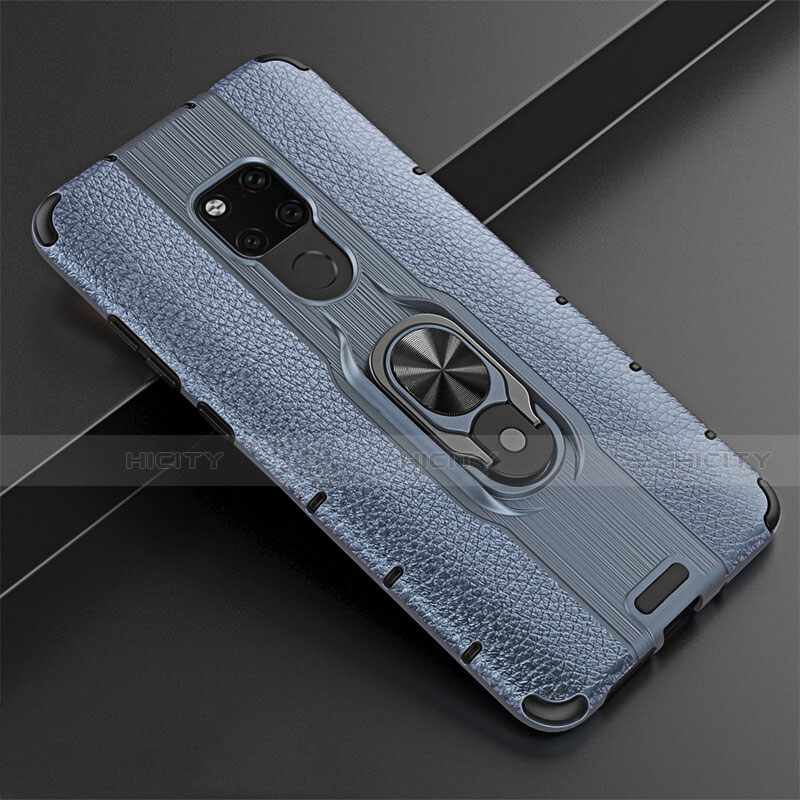 Custodia Silicone Morbida In Pelle Cover con Magnetico Anello Supporto T05 per Huawei Mate 20