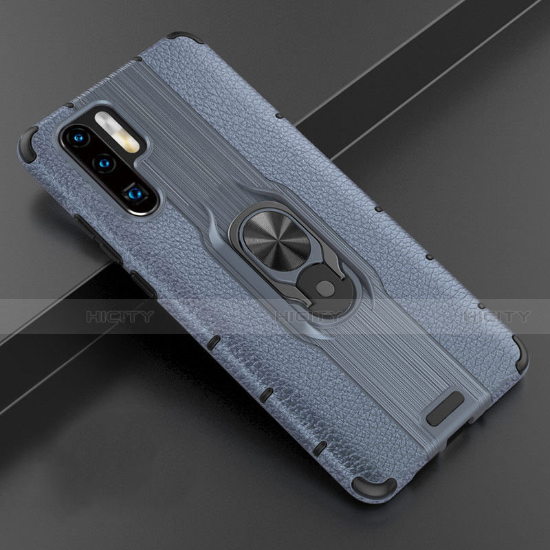 Custodia Silicone Morbida In Pelle Cover con Magnetico Anello Supporto T06 per Huawei P30 Pro