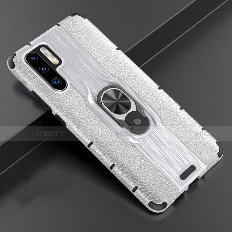 Custodia Silicone Morbida In Pelle Cover con Magnetico Anello Supporto T06 per Huawei P30 Pro