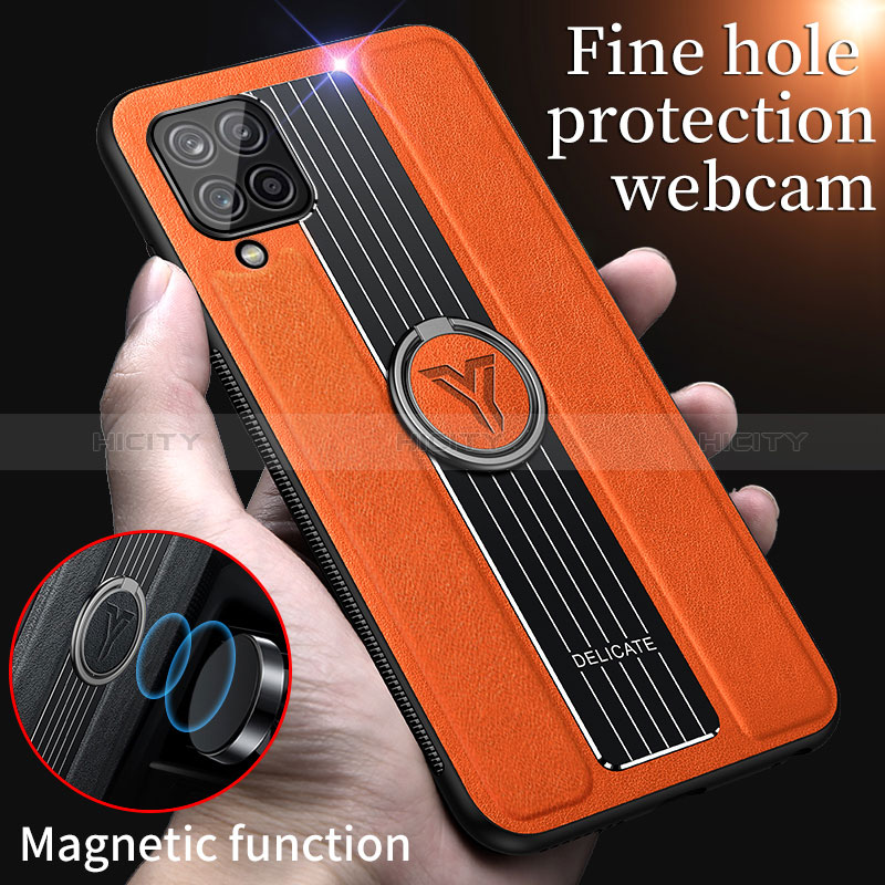 Custodia Silicone Morbida In Pelle Cover con Magnetico FL1 per Samsung Galaxy A12