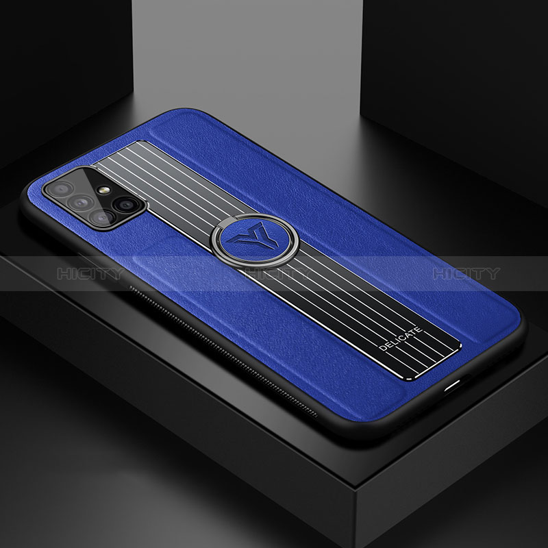 Custodia Silicone Morbida In Pelle Cover con Magnetico FL1 per Samsung Galaxy A51 4G Blu