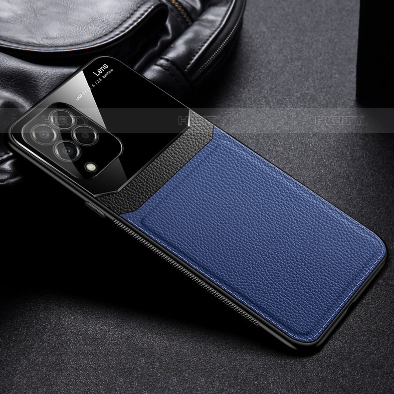 Custodia Silicone Morbida In Pelle Cover con Magnetico FL1 per Samsung Galaxy M53 5G Blu
