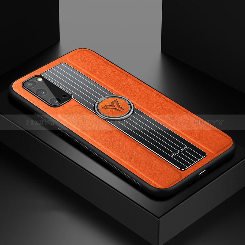 Custodia Silicone Morbida In Pelle Cover con Magnetico FL1 per Samsung Galaxy S20 5G Arancione