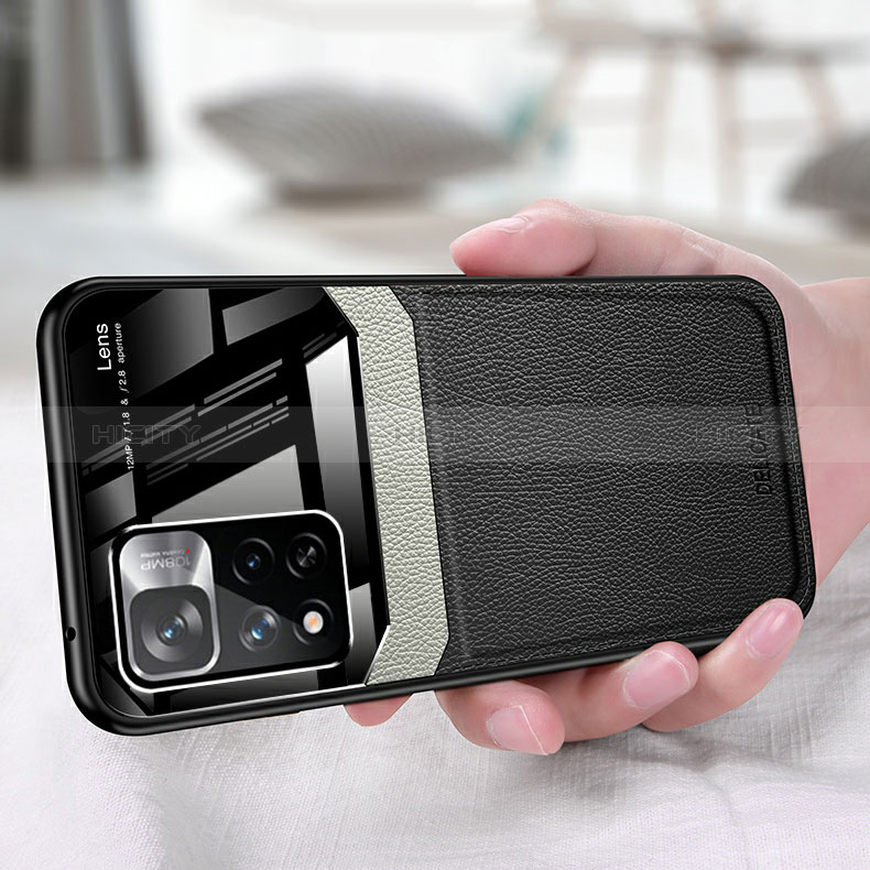 Custodia Silicone Morbida In Pelle Cover con Magnetico FL2 per Xiaomi Redmi Note 11 Pro+ Plus 5G