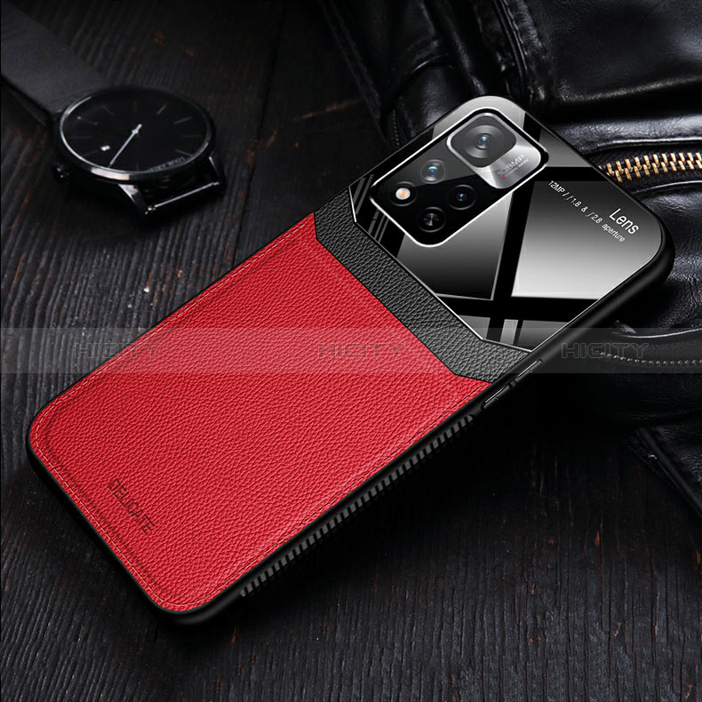 Custodia Silicone Morbida In Pelle Cover con Magnetico FL2 per Xiaomi Redmi Note 11 Pro+ Plus 5G