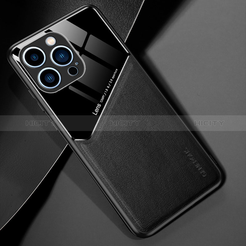 Custodia Silicone Morbida In Pelle Cover con Magnetico per Apple iPhone 14 Pro Max Nero