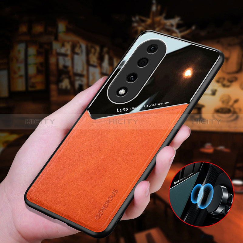 Custodia Silicone Morbida In Pelle Cover con Magnetico per Huawei Honor 90 Pro 5G