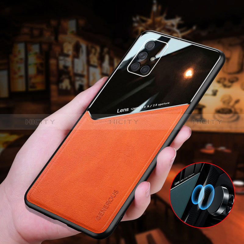 Custodia Silicone Morbida In Pelle Cover con Magnetico per Samsung Galaxy A71 4G A715