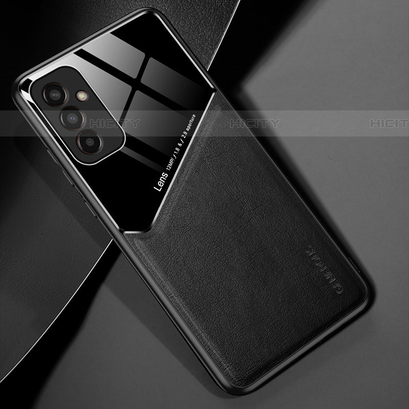 Custodia Silicone Morbida In Pelle Cover con Magnetico per Samsung Galaxy M13 4G Nero