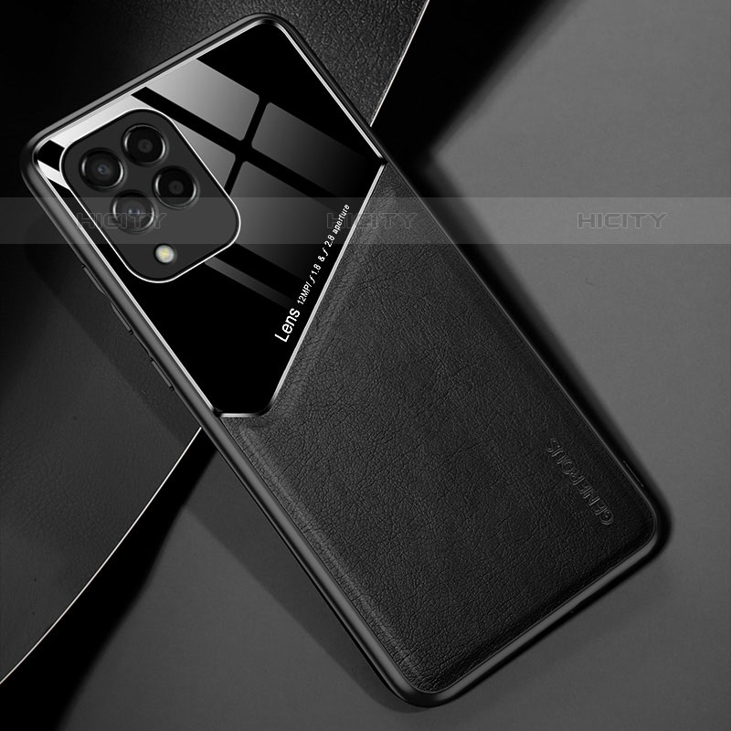 Custodia Silicone Morbida In Pelle Cover con Magnetico per Samsung Galaxy M53 5G Nero