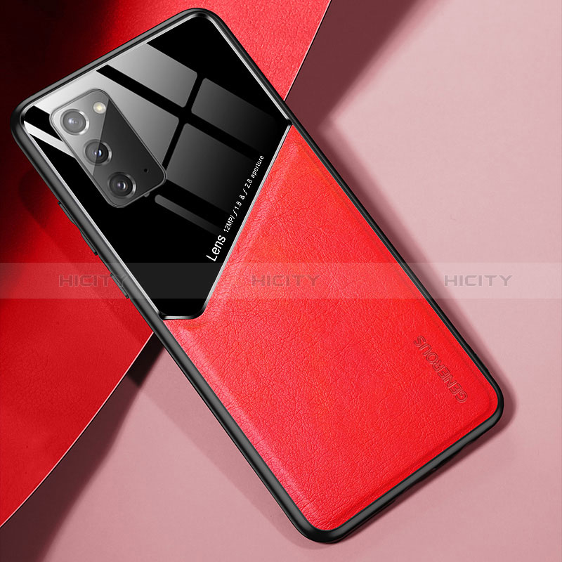 Custodia Silicone Morbida In Pelle Cover con Magnetico per Samsung Galaxy Note 20 5G Rosso