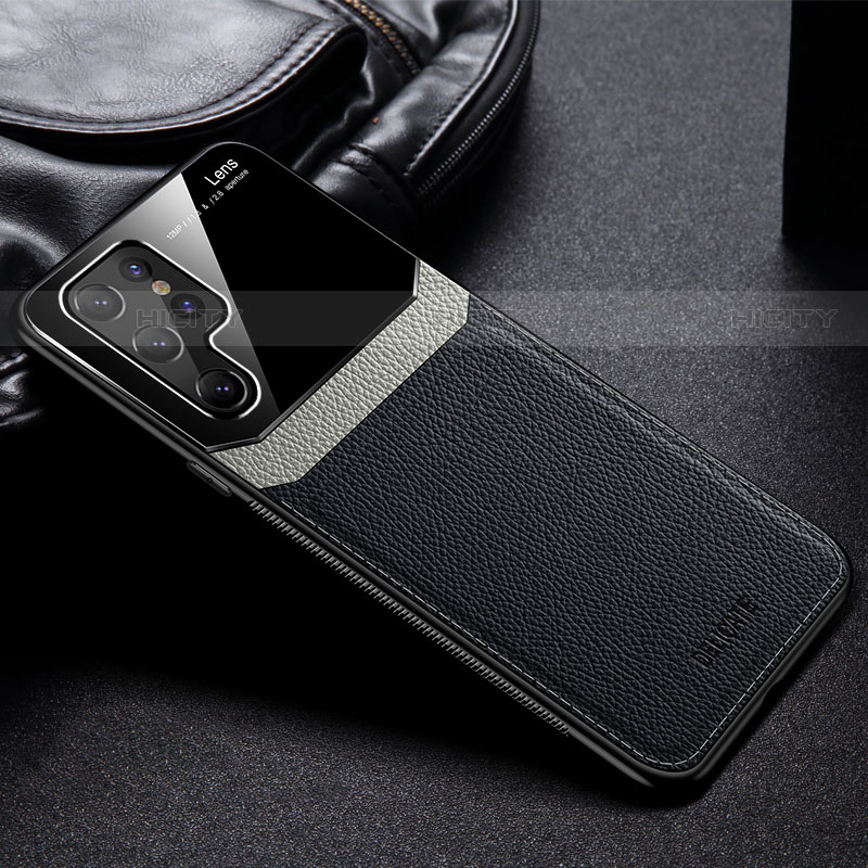 Custodia Silicone Morbida In Pelle Cover con Magnetico per Samsung Galaxy S23 Ultra 5G Nero