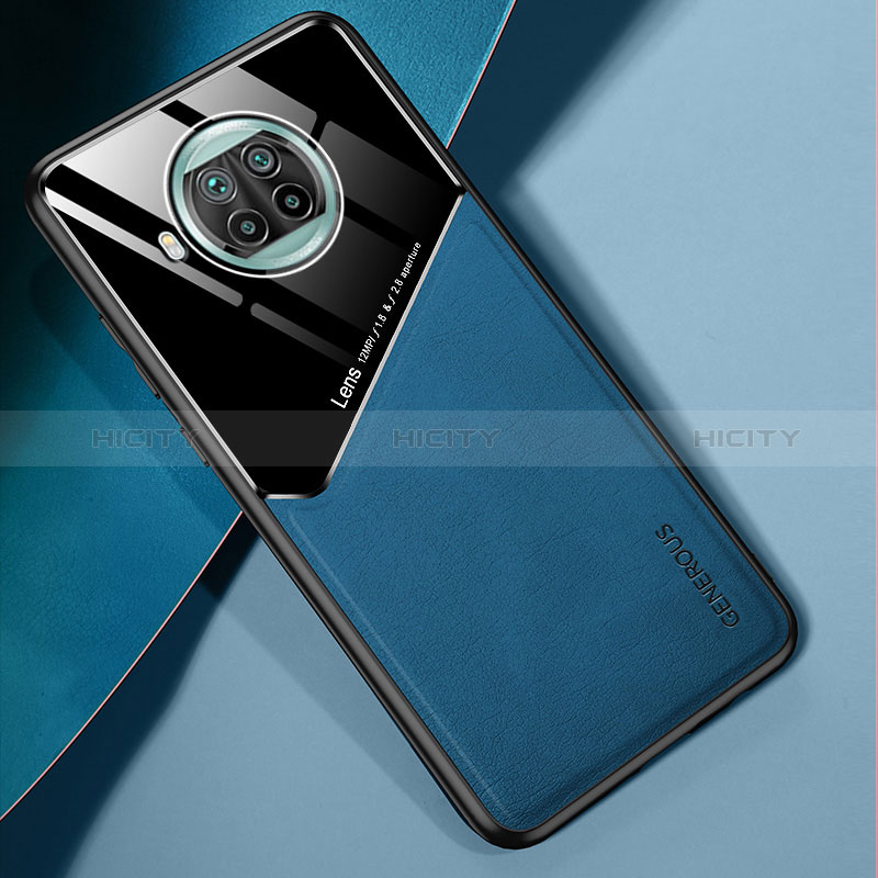 Custodia Silicone Morbida In Pelle Cover con Magnetico per Xiaomi Mi 10T Lite 5G Blu