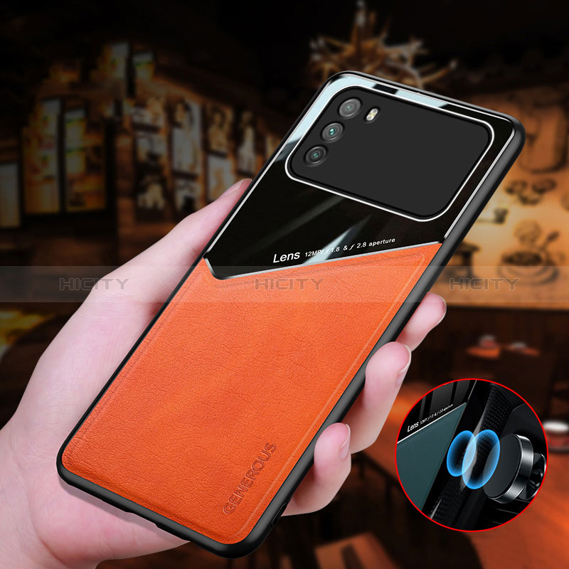 Custodia Silicone Morbida In Pelle Cover con Magnetico per Xiaomi Poco M3