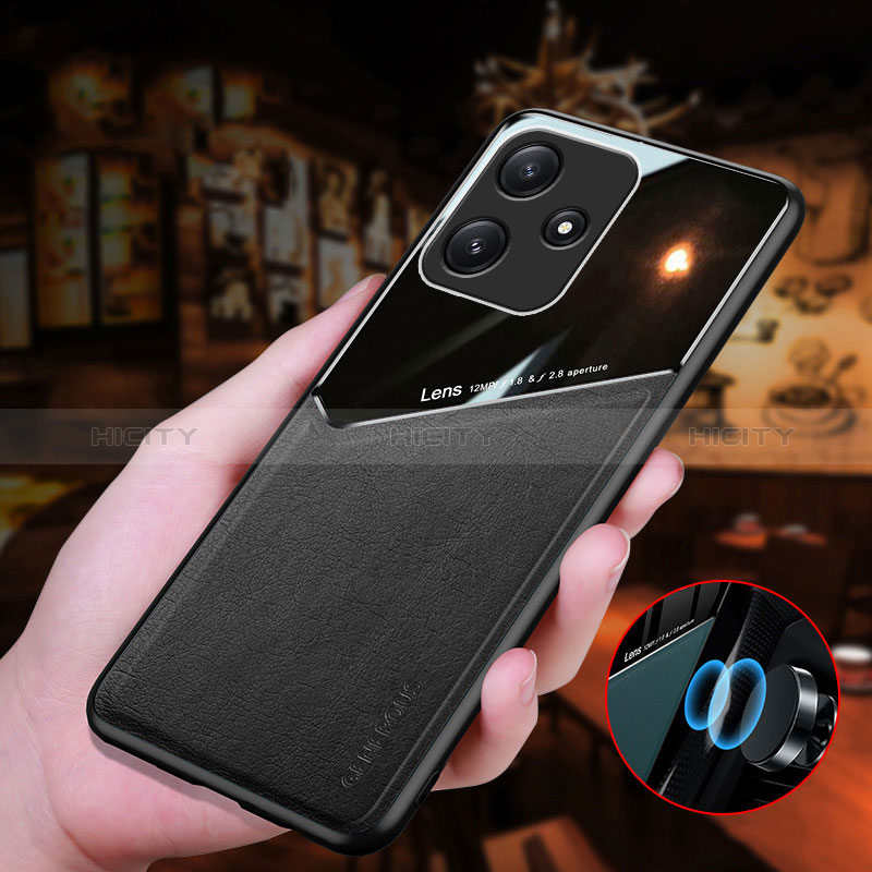Custodia Silicone Morbida In Pelle Cover con Magnetico per Xiaomi Redmi 12 5G