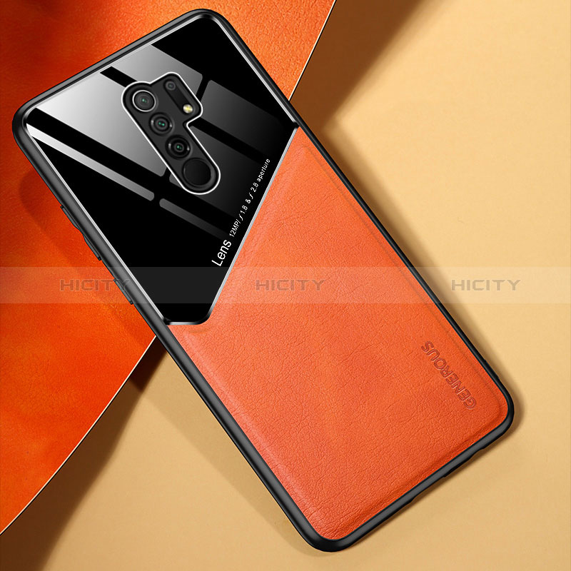 Custodia Silicone Morbida In Pelle Cover con Magnetico per Xiaomi Redmi 9