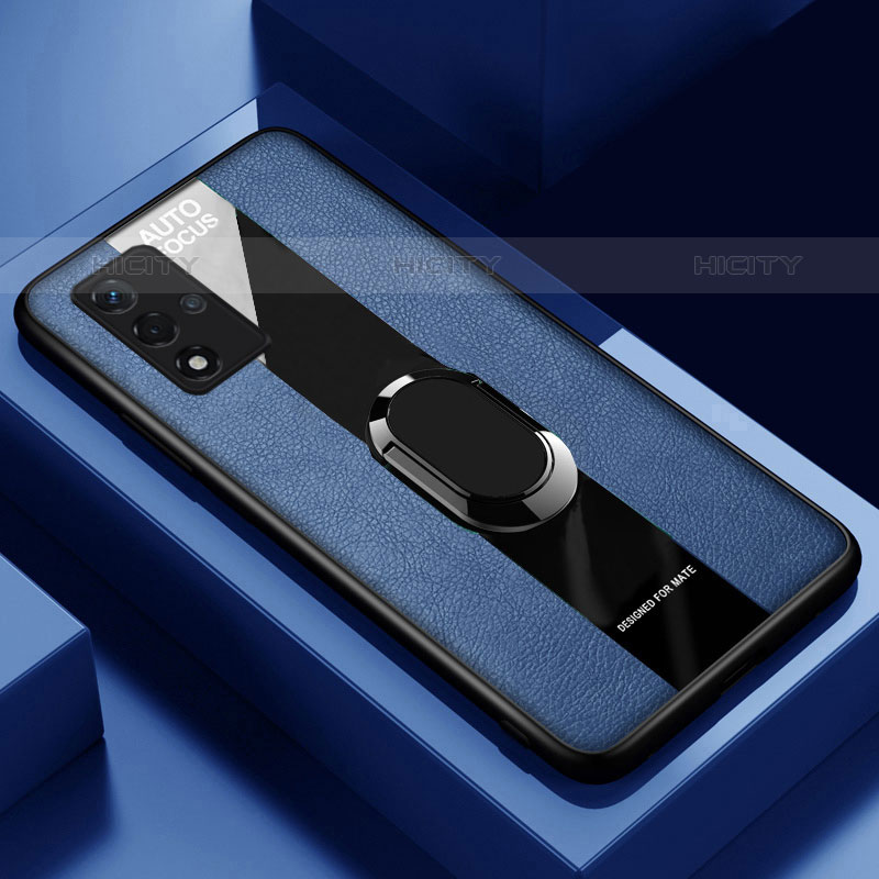 Custodia Silicone Morbida In Pelle Cover con Magnetico S01 per OnePlus Nord N200 5G Blu