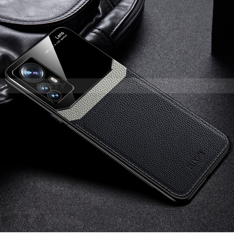 Custodia Silicone Morbida In Pelle Cover con Magnetico S01 per Xiaomi Mi 12S 5G Nero