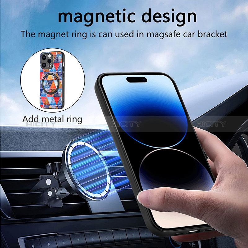 Custodia Silicone Morbida In Pelle Cover con Magnetico S01D per Apple iPhone 13 Pro Max