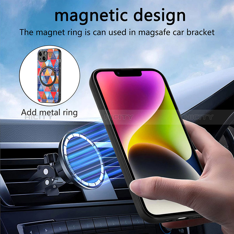 Custodia Silicone Morbida In Pelle Cover con Magnetico S01D per Apple iPhone 15