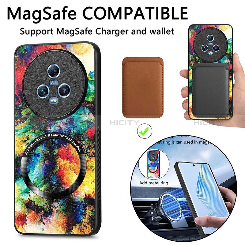 Custodia Silicone Morbida In Pelle Cover con Magnetico S01D per Huawei Honor Magic5 5G