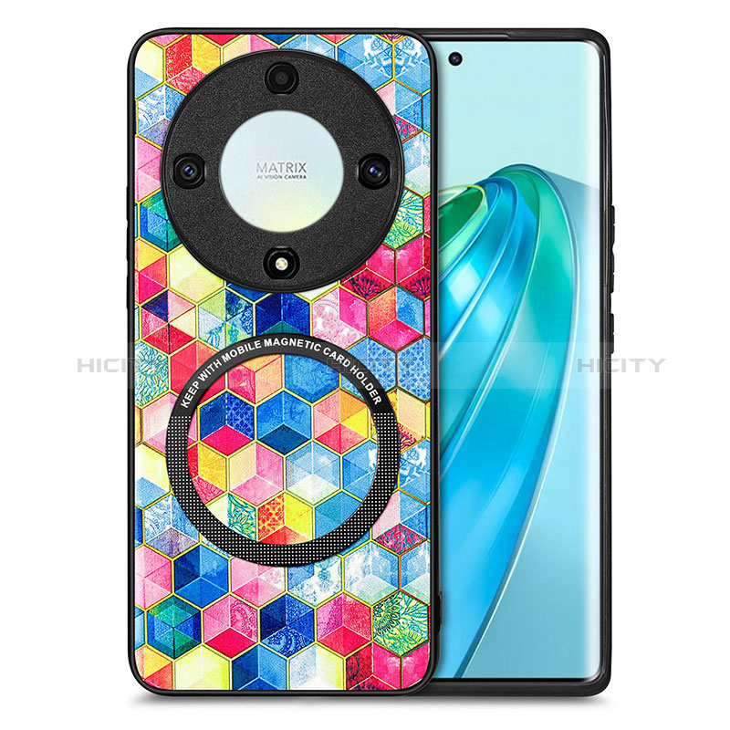 Custodia Silicone Morbida In Pelle Cover con Magnetico S01D per Huawei Honor Magic5 Lite 5G