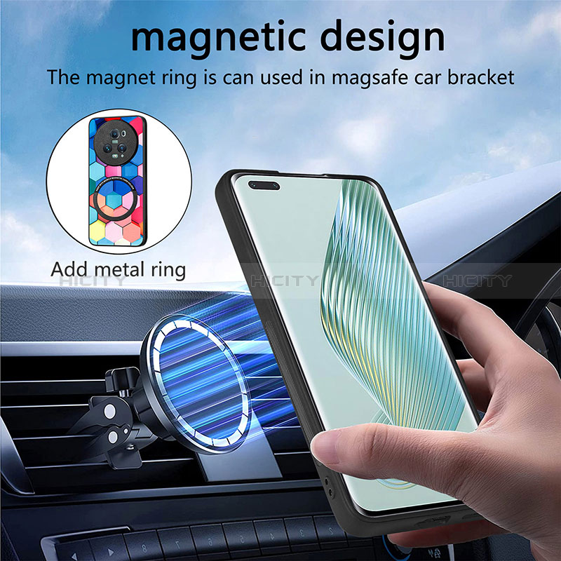 Custodia Silicone Morbida In Pelle Cover con Magnetico S01D per Huawei Honor Magic5 Pro 5G