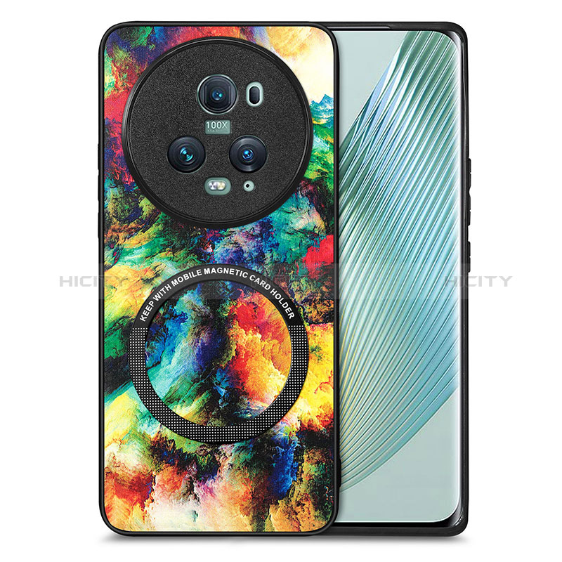 Custodia Silicone Morbida In Pelle Cover con Magnetico S01D per Huawei Honor Magic5 Pro 5G