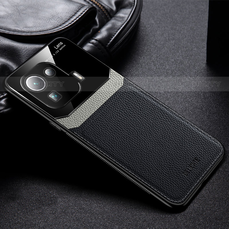 Custodia Silicone Morbida In Pelle Cover con Magnetico S02 per Xiaomi Mi 11 Pro 5G Nero