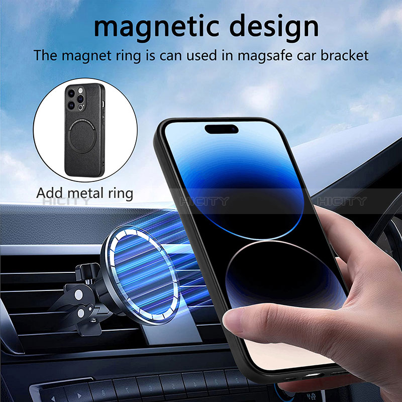 Custodia Silicone Morbida In Pelle Cover con Magnetico S02D per Apple iPhone 13 Pro