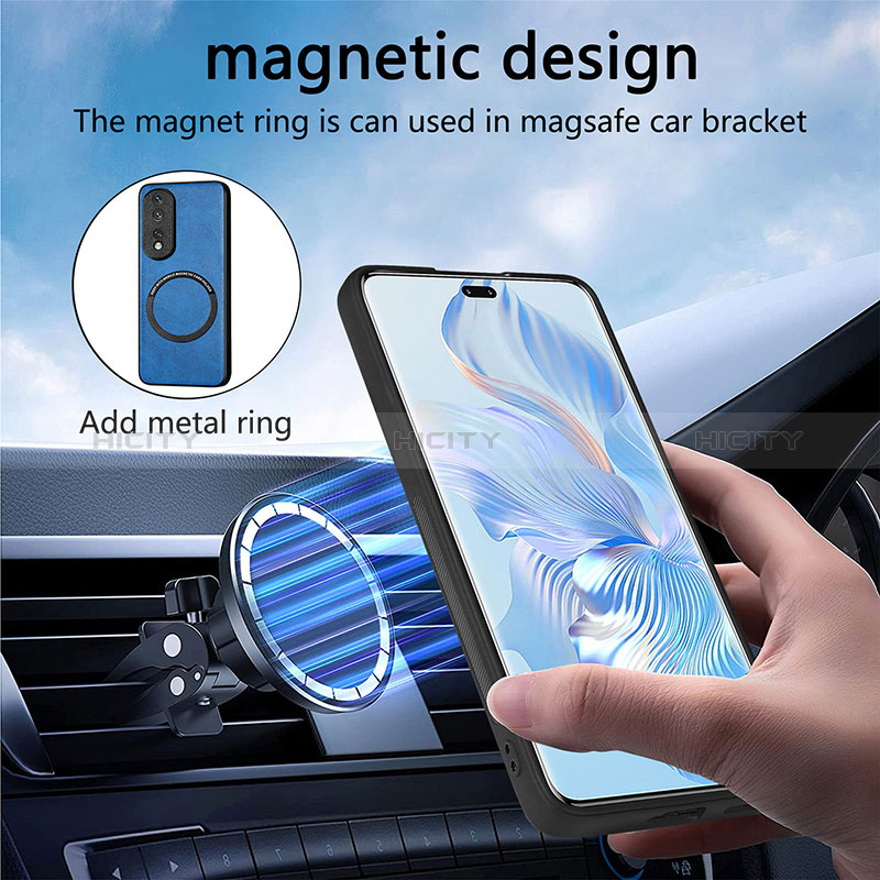 Custodia Silicone Morbida In Pelle Cover con Magnetico S02D per Huawei Honor 80 Pro Flat 5G