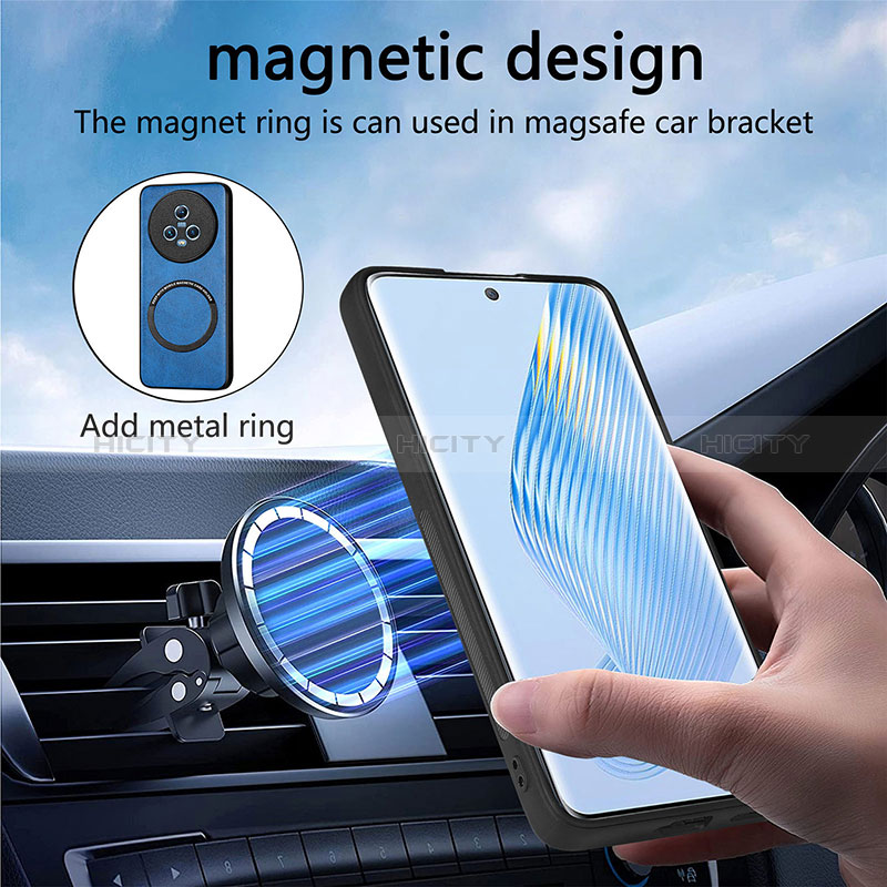 Custodia Silicone Morbida In Pelle Cover con Magnetico S02D per Huawei Honor Magic5 5G