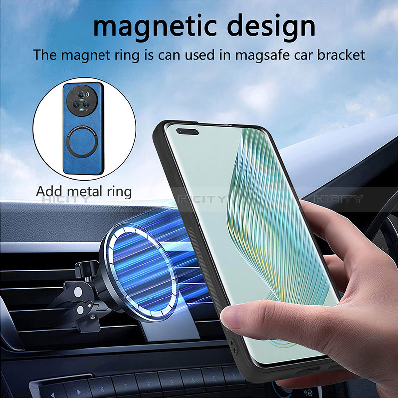 Custodia Silicone Morbida In Pelle Cover con Magnetico S02D per Huawei Honor Magic5 Pro 5G