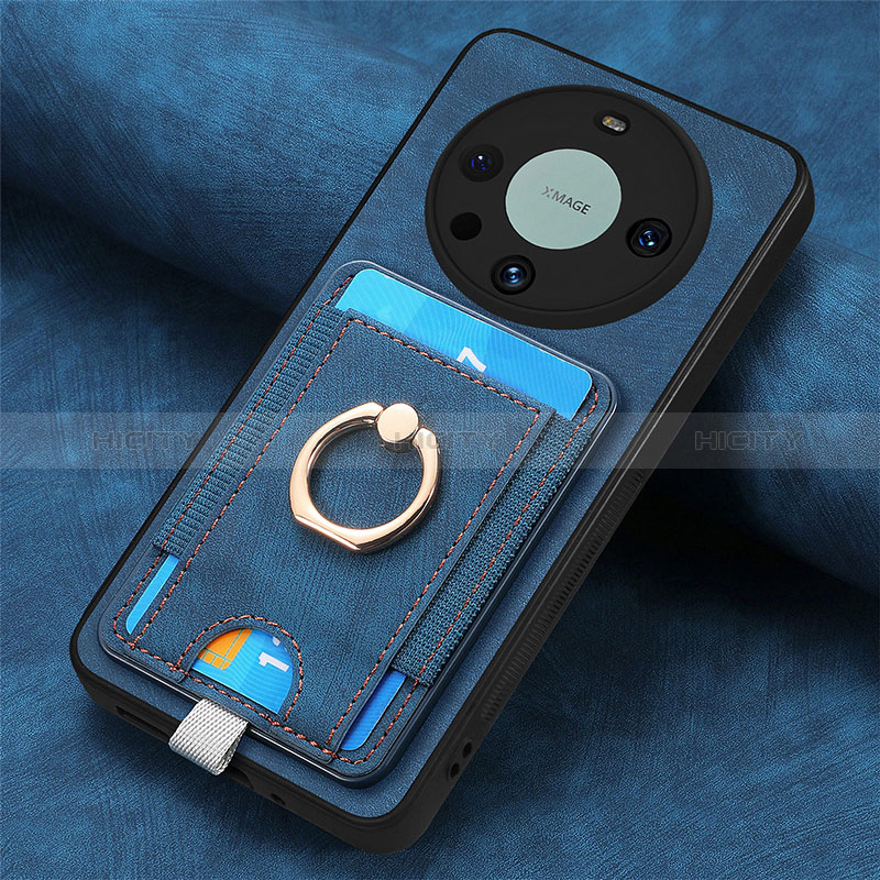 Custodia Silicone Morbida In Pelle Cover con Magnetico S02D per Huawei Mate 60 Pro