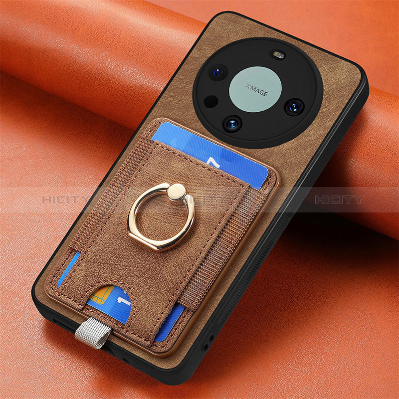 Custodia Silicone Morbida In Pelle Cover con Magnetico S02D per Huawei Mate 60 Pro